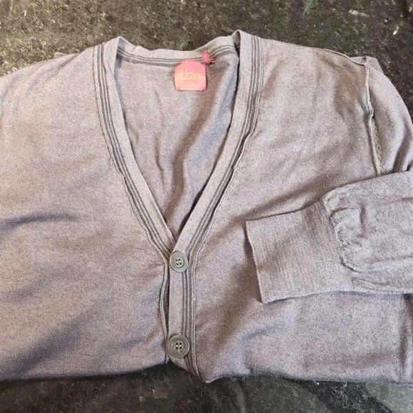 Saks Fifth Avenue Merino Cardigan - Gray - Size M - Picture 1 of 5